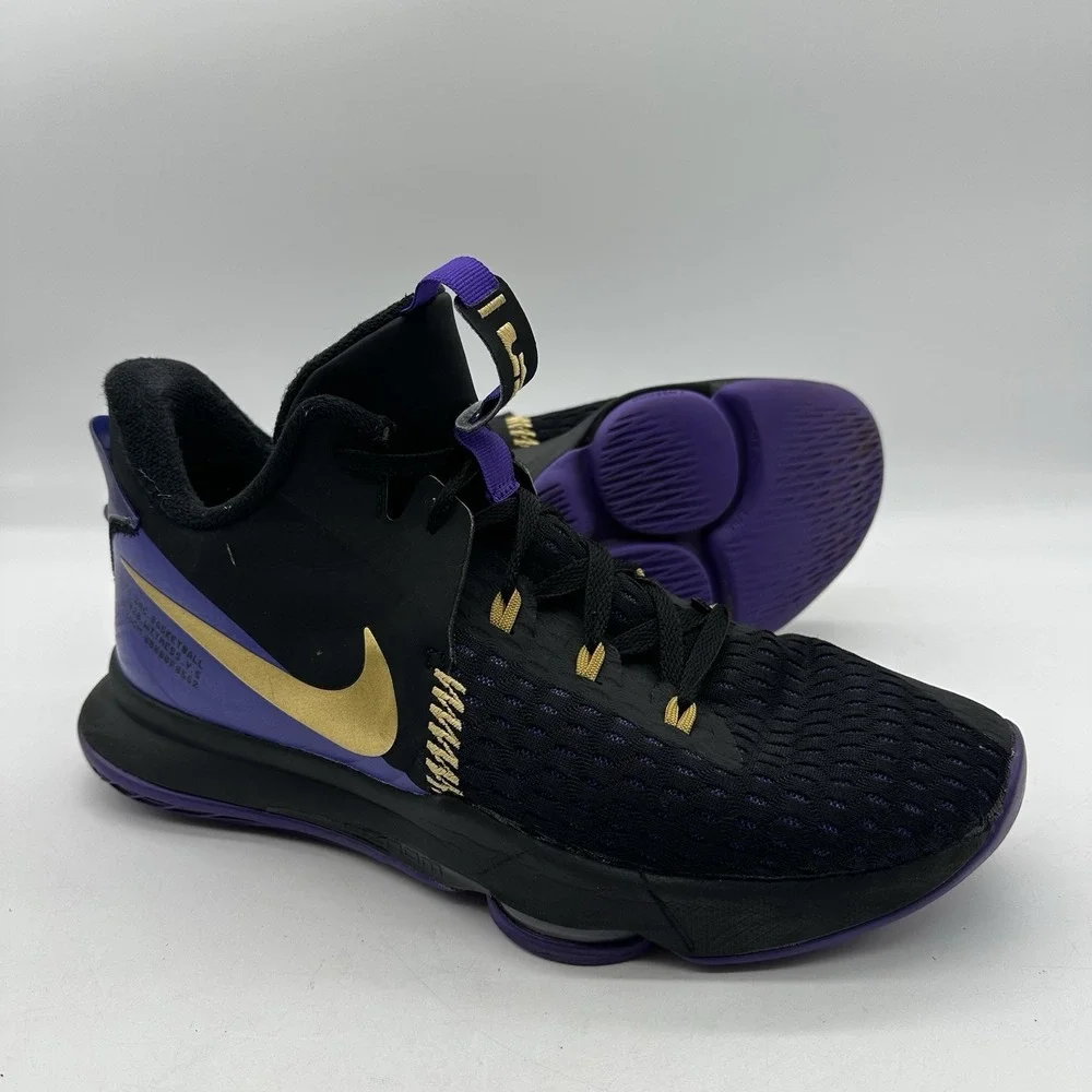 Nike LeBron Witness 5 CQ9380-003 Men's Size 13 Shoes Fierce Purple Metallic Gold